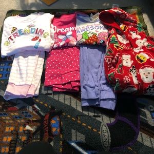 Lot of 4 girls pjs, sizes, 7, 8 and 7/8